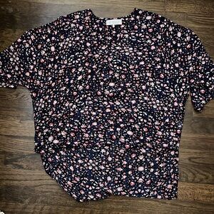 High Low Wayf Floral Top - Blue and Red